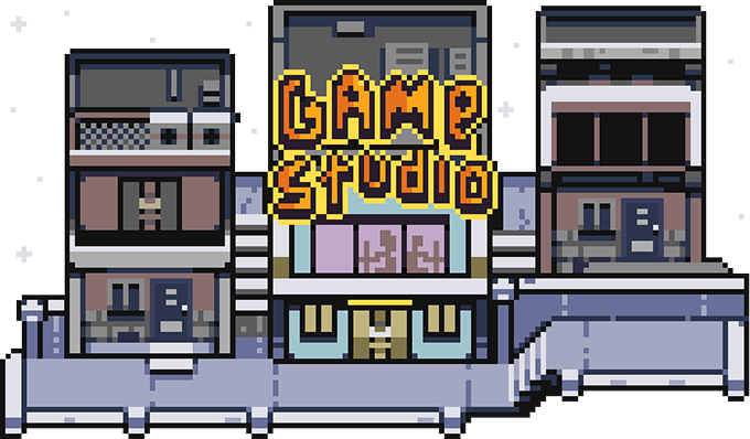 Ilustração em pixel art de um game studio cearense